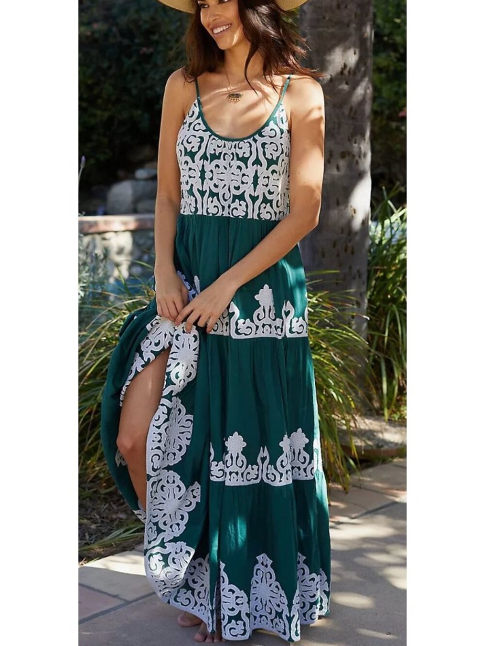 Roller Rabbit Dakota Maxi Dress Green Size Medium